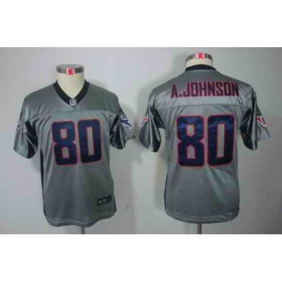 Nike Youth Houston Texans #80 Andre Johnson[Youth Grey Shadow Elite Jerseys]